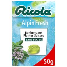 RICOLA Bonbons suisses aux plantes sans sucres saveur alpin fresh 50g