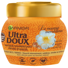 ULTRA DOUX Masque nourrissant huiles d'argan & camélia cheveux secs et ternes 320ml