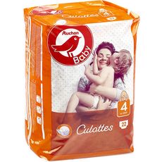 AUCHAN BABY Couches-culottes taille 4 (8-15kg) 22 pièces