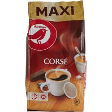 AUCHAN Dosettes de café corsé compatibles Senseo  60 dosettes 414g