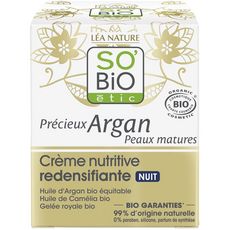 SO BIO ETIC Crème nutritive bio redensifiante nuit argan peaux matures 50ml