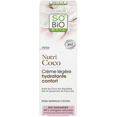 SO BIO ETIC Crème légère hydratante confort à l'huile de coco bio peaux normales à sèches 50ml