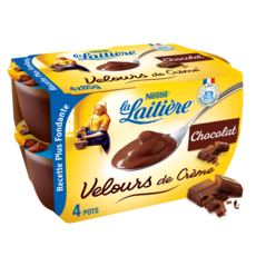 LA LAITIERE Velours de crème au chocolat 4x85g