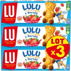 Lulu L Ourson Lulu L Ourson A La Fraise 3x5 Gateaux 3x150g Pas Cher A Prix Auchan