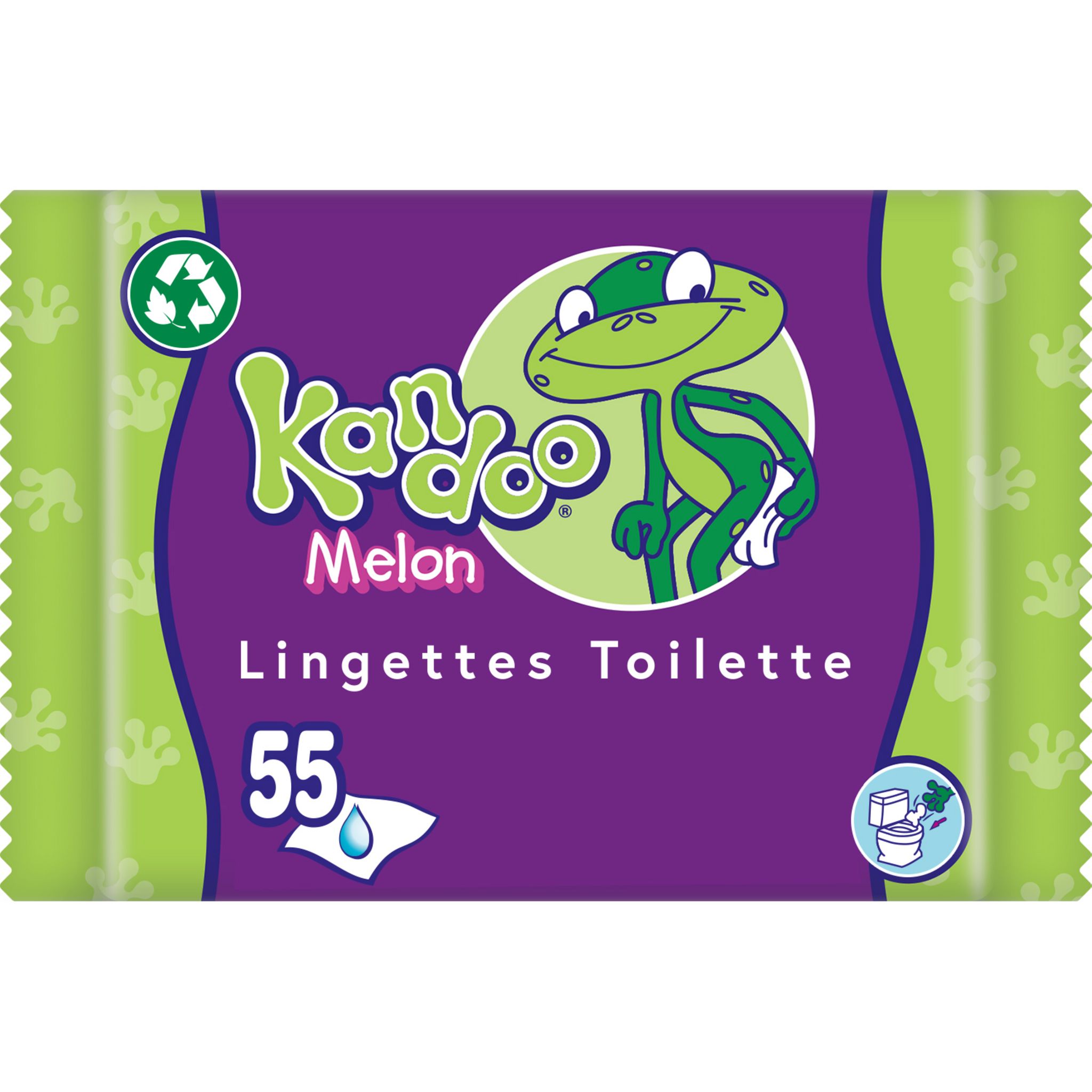 KANDOO Lingettes nettoyantes pour change au melon pour bébé 55 lingettes  pas cher 