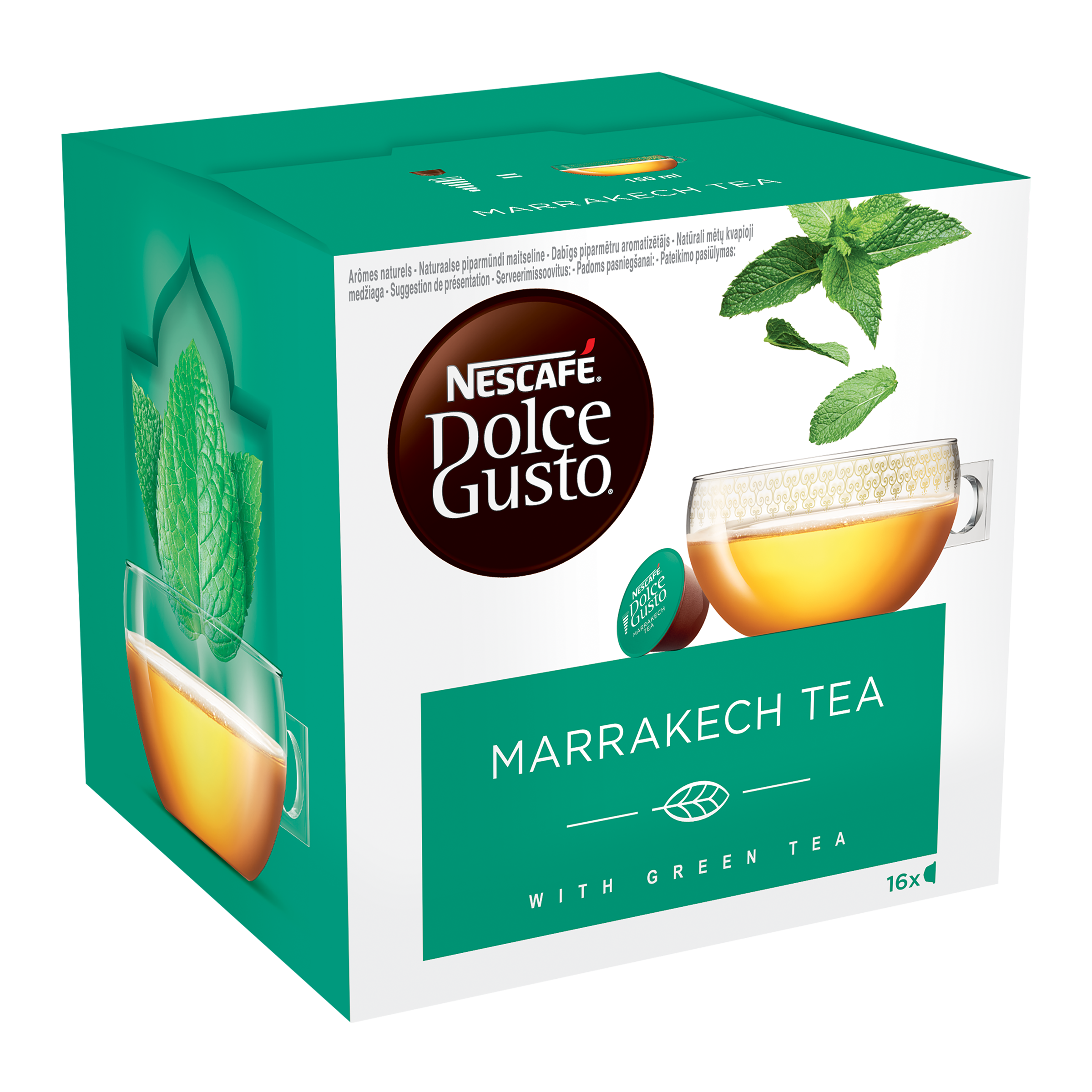 DOLCE GUSTO Capsules de café marrakech tea avec thé vert 16 capsules 117g  pas cher 