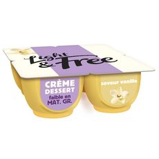 LIGHT&FREE Crème dessert saveur vanille faible en M.G. 4x125g