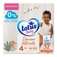 LOTUS BABY Couches culottes douceur naturelle T4 (9-14kg) 32 couches 32