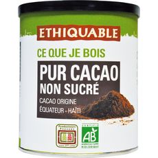 ETHIQUABLE Pur cacao bio en poudre non sucré 200g