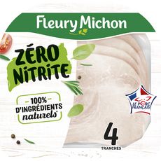 FLEURY MICHON Jambon blanc sans nitrite sans couenne 4 tranches 4 tranches 120g