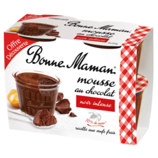 BONNE MAMAN Mousse au chocolat noir intense 4x50g