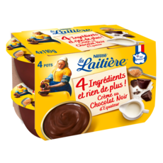 LA LAITIERE Crème 4 ingrédients au chocolat noir d'équateur 4x110g