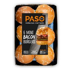 PASO Mini burger au bacon 6 pièces 210g