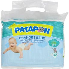 PATAPON Couches taille 2 (3-6kg) 32 couches