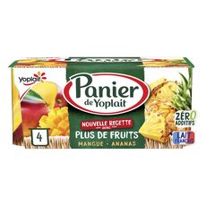 PANIER DE YOPLAIT Yaourts aux fruits mangue ananas 4x130g