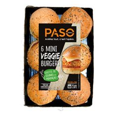 PASO Mini burgers végétariens galette de légumes à la provençale 6 pièces 220g