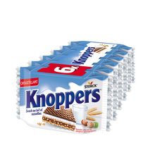 KNOPPERS Gaufrette fourrée au lait et noisettes 6x25g