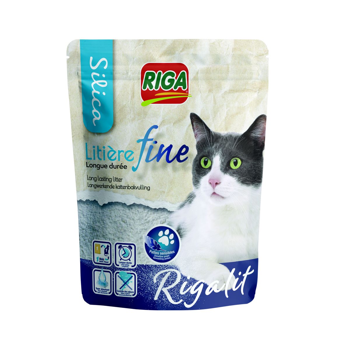 Riga Riga Lit Litiere Silice Fine Et Absorbante Longue Duree Pour Chat 4l Pas Cher A Prix Auchan