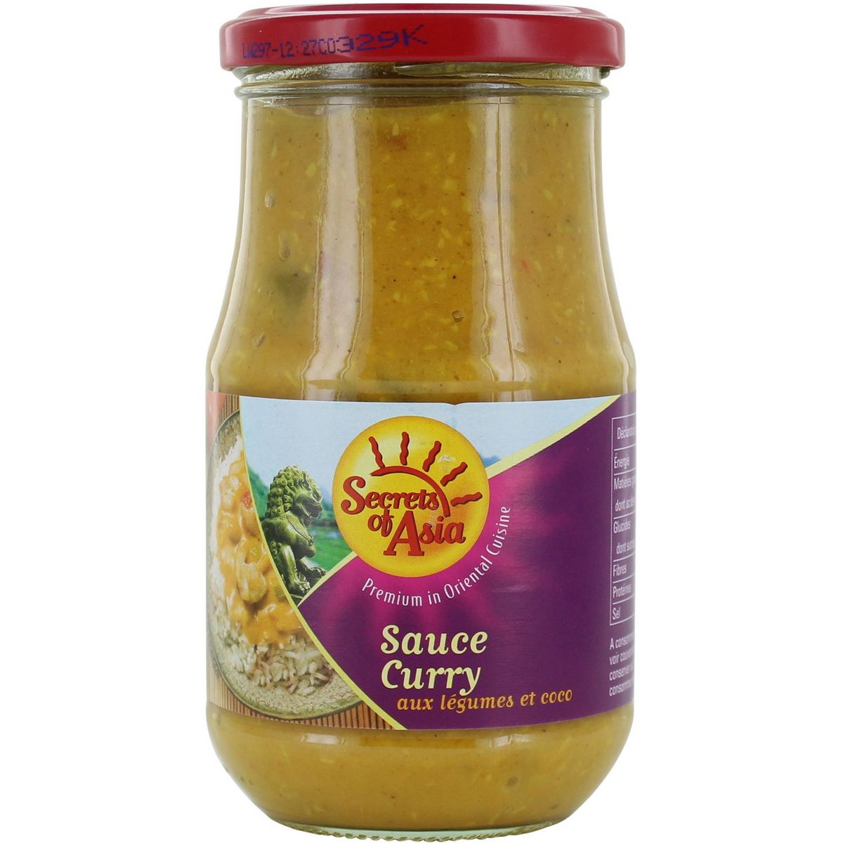 SECRETS OF ASIA Sauce curry aux légumes et coco 350g