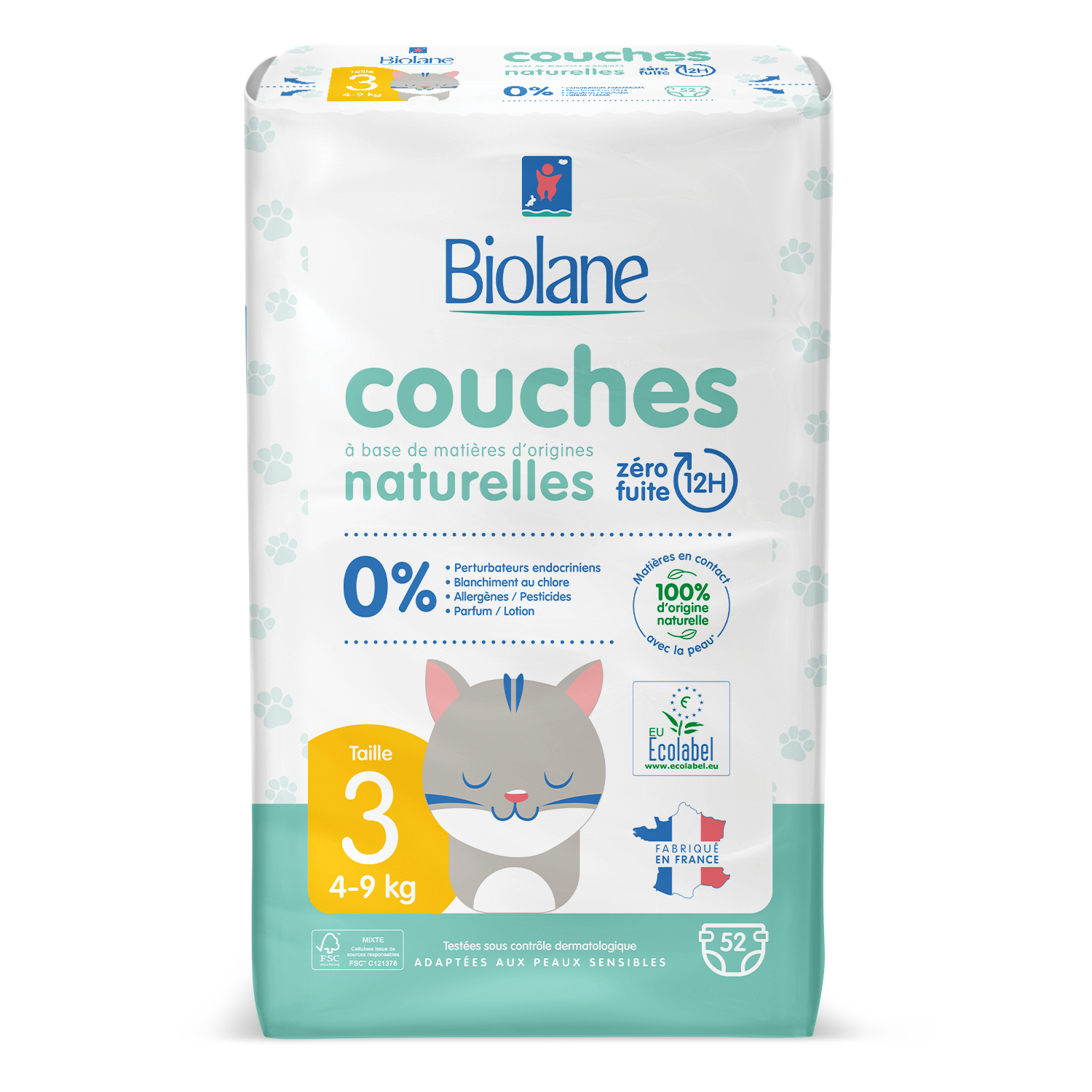 Biolane Couche Naturel Bébé Taille 4 44uts