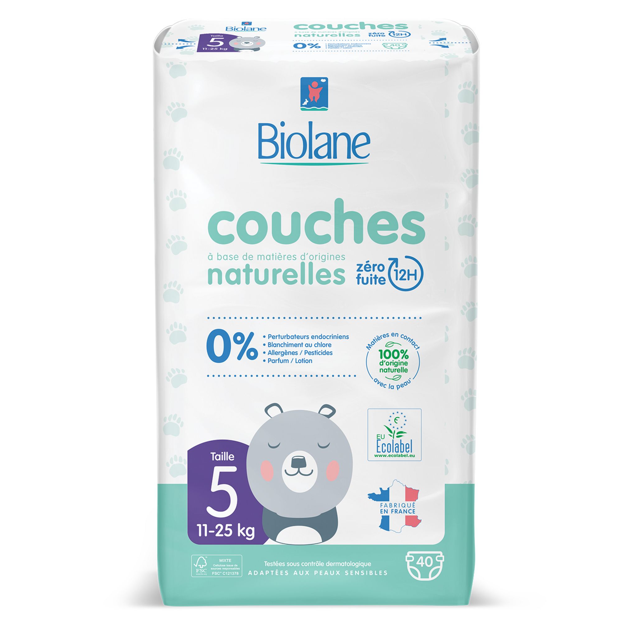 Biolane Couche Culotte Naturelle Taille 5 40 unités