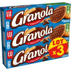 GRANOLA Biscuits sablés nappés de chocolat au lait Lot de 3 3x200g
