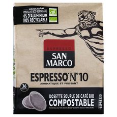 SAN MARCO Dosettes souples de café expresso bio  36 dosettes 250g