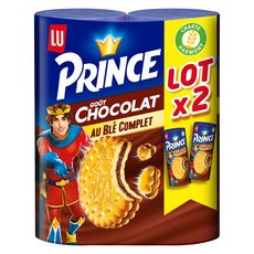 PRINCE Biscuits fourrés goût chocolat au blé complet Lot de 2 2x300g
