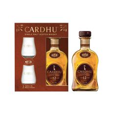 CARDHU Coffret Scotch Whisky single malt 12 ans 40%  + 2 verres 70cl