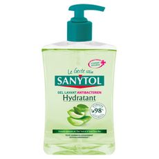 SANYTOL Gel lavant mains anti bactérien hydratant  thé vert aloé vera 500ml