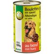 POUCE Boîte de boulettes en sauce au boeuf pour chien 1200g