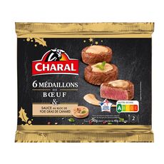 CHARAL Médaillions de bœuf sauce au bloc de foie gras de canard 200g + sauce 40g 240g