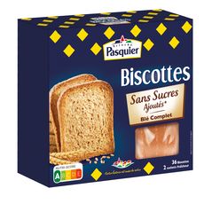 PASQUIER Biscottes au blé complet sans sucres ajoutés 2x18 biscottes 300g