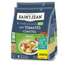 SAINT JEAN Pâtes fraîches bio aux tomates confites et romarin 4 parts 2x250g