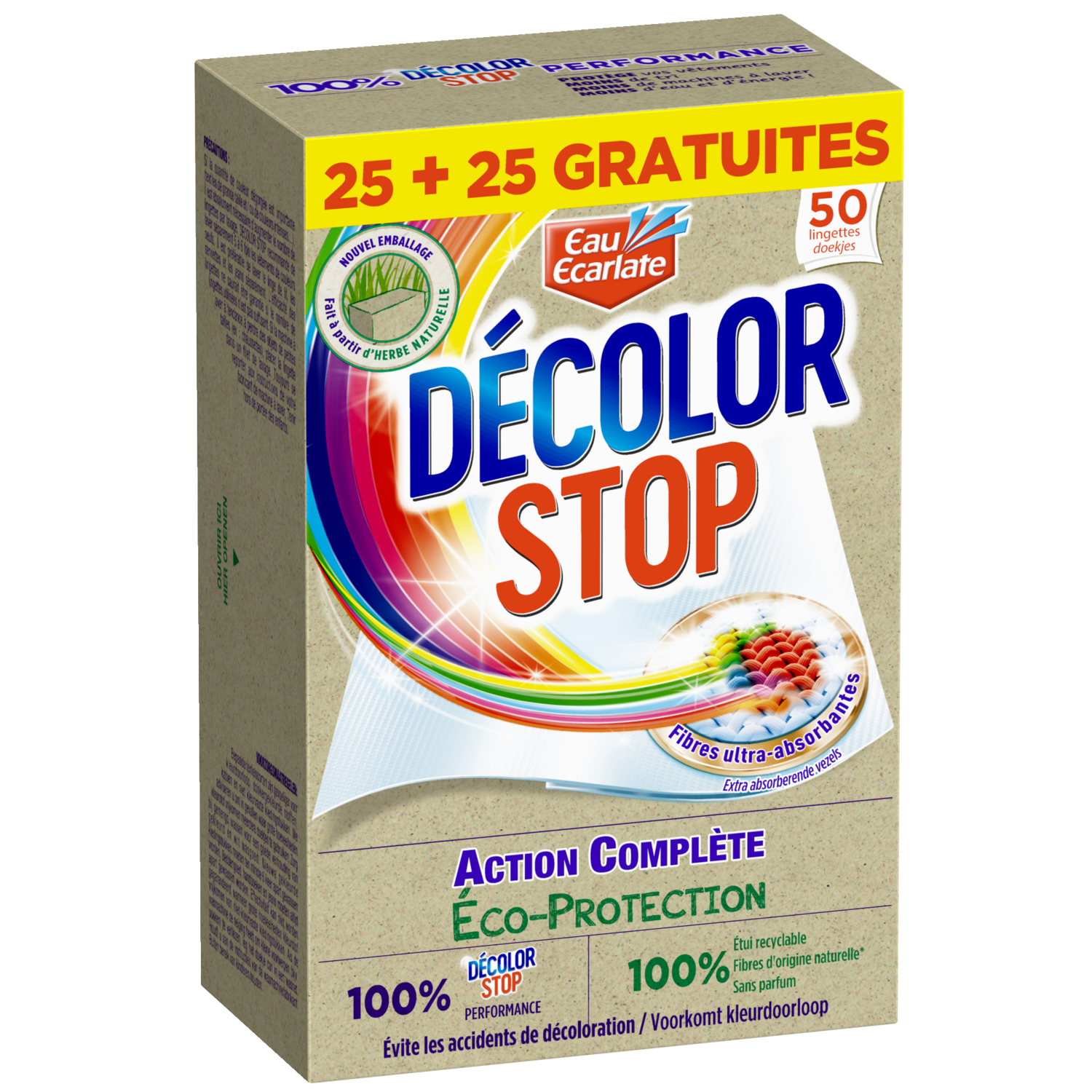 50 Lingettes decolor stop éco protection EAU ECARLATE prix pas