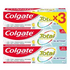 COLGATE Total Dentifrice soin complet gel nettoyant 3x75ml