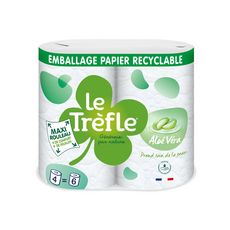 LE TRÈFLE Maxi rouleau Papiers toilettes compact aloé véra 4 rouleaux