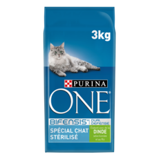 PURINA One bifensis croquettes à la dinde blé pour chat stérilisé 3kg
