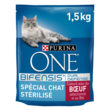 PURINA One bifensis croquettes au boeuf blé pour chat stérilisé 1,5kg