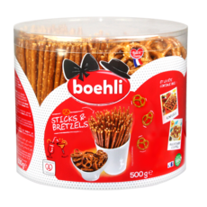 BOEHLI Biscuits salés sticks et bretzels 500g