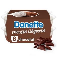DANETTE Mousse au chocolat liégeois 8x80g