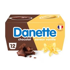 DANETTE Crème dessert au chocolat et à la vanille 12x125g