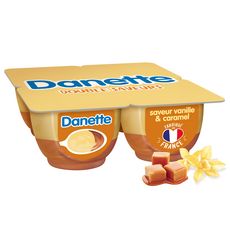 DANETTE Crème dessert vanille lit caramel 4x125g