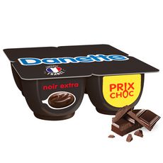 DANETTE Crème dessert au chocolat noir extra 4x125g