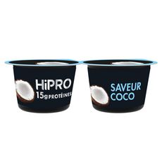 HIPRO Yaourt protéiné saveur coco 0% MG 2x160g