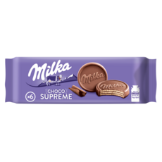 MILKA Choco supreme biscuits nappés de chocolat au lait 6 biscuits 180g