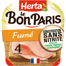 HERTA Le Bon Paris jambon fumé sans nitrite 4 tranches 140g