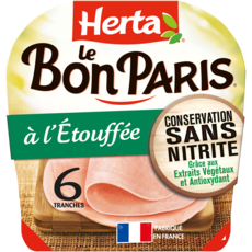 HERTA Le bon Paris jambon blanc à l'étouffée sans nitrite 6 tranches 210g
