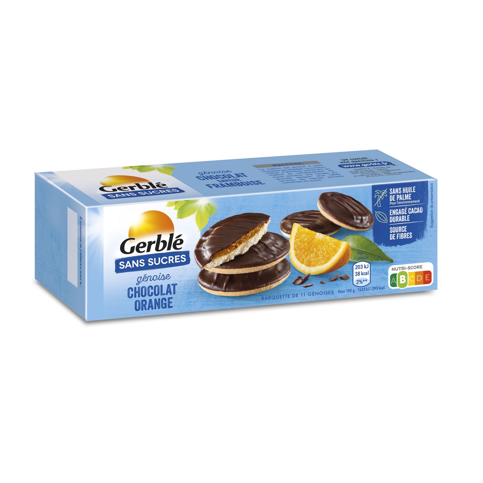 Gerblé fourré cacao sans sucres - La boite de 185g - Comparer avec