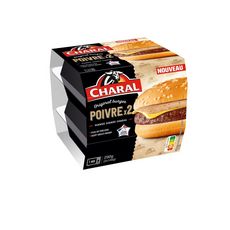CHARAL Burgers au poivre 2 pièces 2x145g
